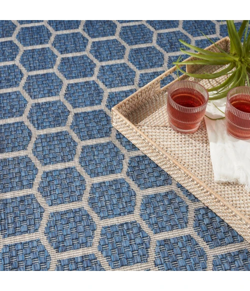 Nourison Twist Reversible Blue TWS01 4 ft. X 6 ft. Rect. Rug