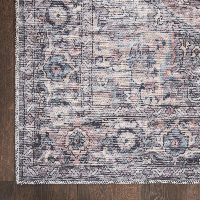 Nicole Curtis Machine Washable Series 1 Area Rug SR101 Black 4' x 6'