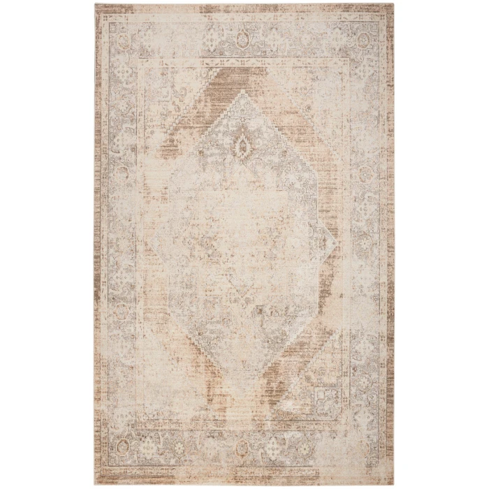 Nourison Astra Machine Washable Beige ASW13 6 ft. 7 in. X 9 ft. Rectangle Rug