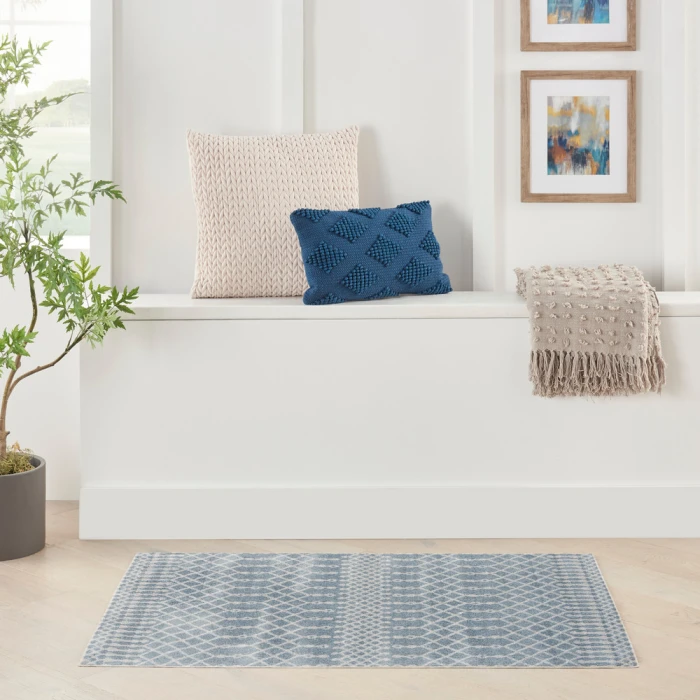 Nourison Astra Machine Washable Area Rug ASW10 Blue