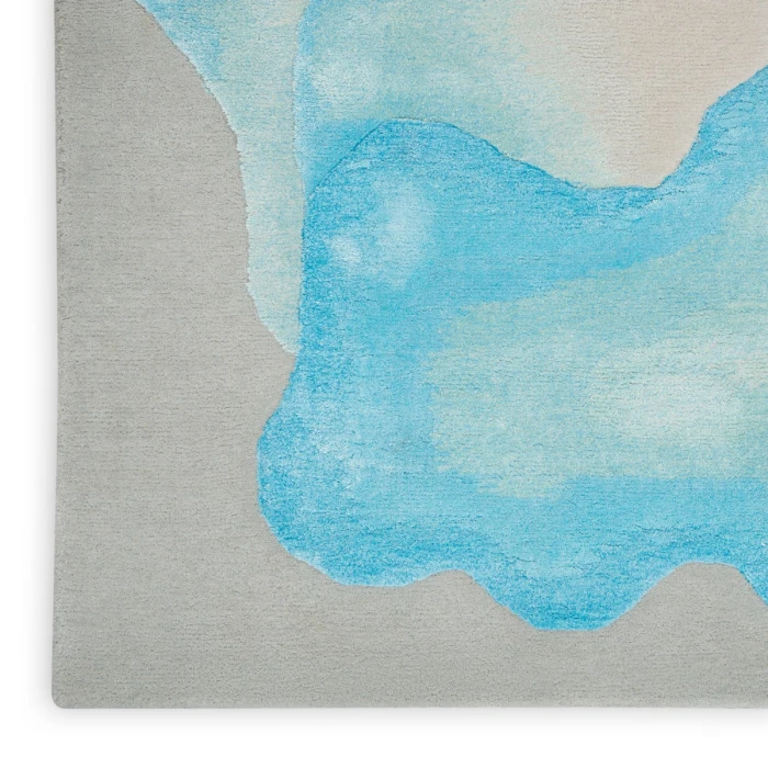 Nourison Prismatic Sea Mist Blue Area Rug PRS22 Sea Mist Blue 7'9" x 9'9"