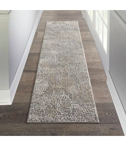Michael Amini MA90 Uptown UPT02 Beige Grey 2 ft. 2 in. X 7 ft. 6 in. Area Rug