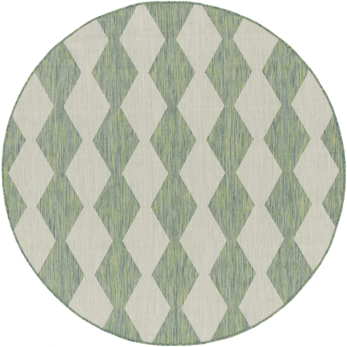 Nourison Positano Blue Green POS04 10ft. Round Rug