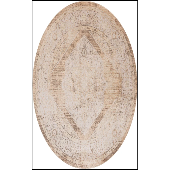 Nourison Astra Machine Washable Beige ASW13 7 ft. 10 in. Round Rug