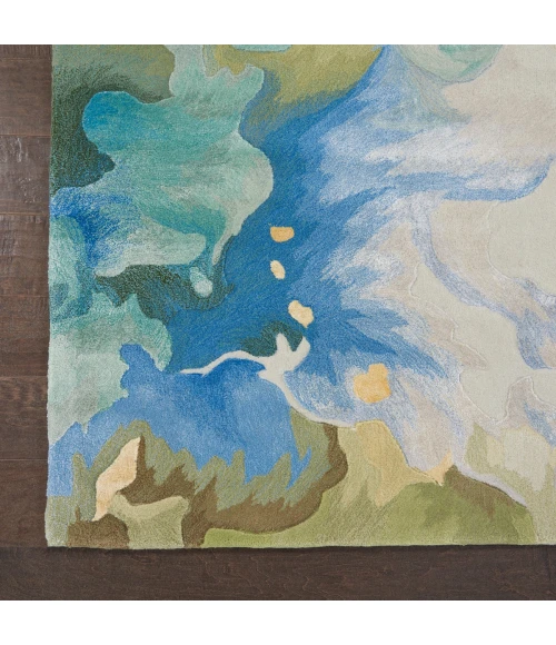 Nourison Prismatic Area Rug PRS16 Seafoam 3'9" x 5'9"