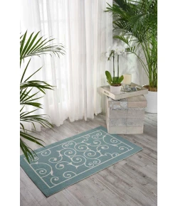 Nourison Home & Garden RS019 Light Blue 2 ft. 3 in. X 3 ft. 9 in. Area Rug