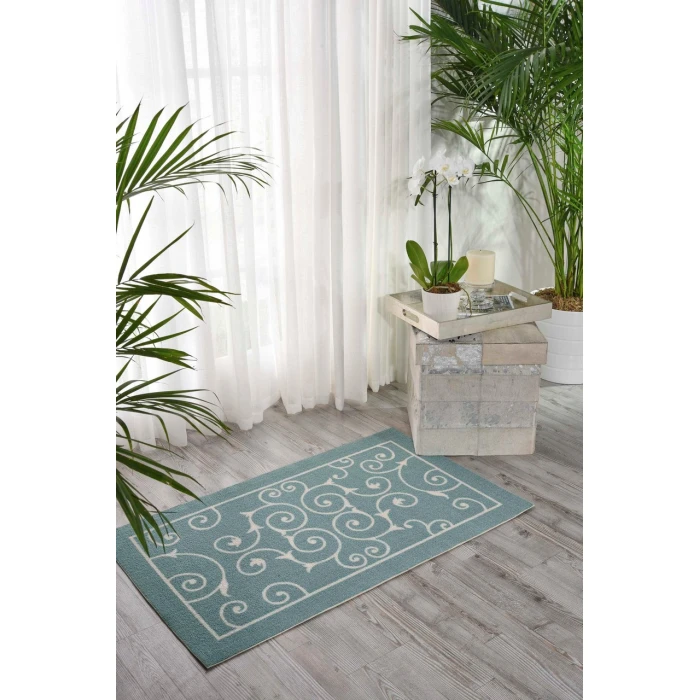 Nourison Home & Garden Area Rug RS019-Light Blue