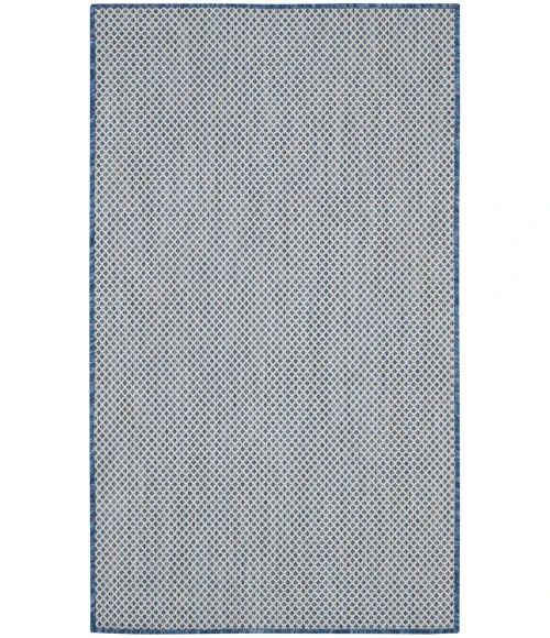 Nourison Courtyard Area Rug COU01 Ivory Blue 3' x 5'