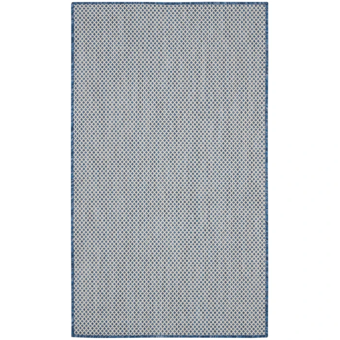 Nourison Courtyard Area Rug COU01 Ivory Blue 3' x 5'
