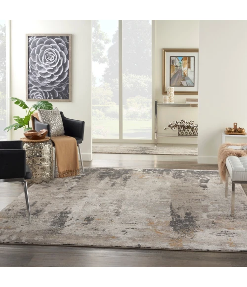 Nourison Tangra Cream Grey TNR05 8 ft. X 10 ft. Rect. Rug