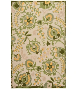 Nourison Home Aloha ALH17 Ivory Green 5 ft. 3 in. X 7 ft. 5 in. Area Rug