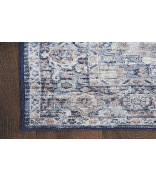 Nicole Curtis Machine Washable Series 1 Ivory Navy SR101 5 ft. 3 in. X 7 ft. 3 in. Rectangle Rug