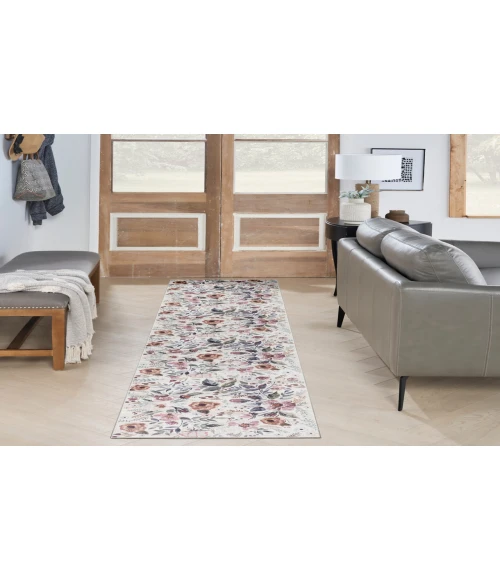 Nourison Nourison Washables Ivory Pink NWB01 2 ft. 2 in. X 8 ft. Rectangle Rug