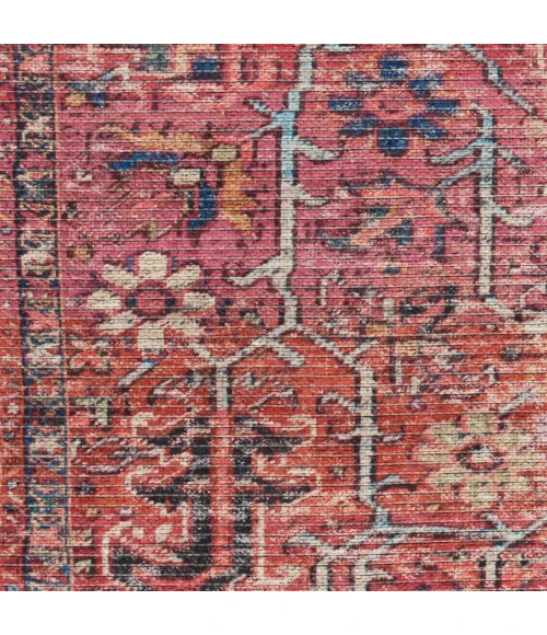 Nicole Curtis Machine Washable Series 1 Area Rug SR102 Red 5' x 7'