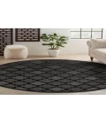 Nourison Easy Care Charcoal Black NES01 8 ft. Round Rug