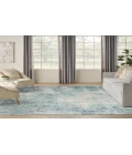 Nourison Astra Machine Washable Blue Ivory ASW07 7 ft. 10 in. X 10 ft. Rectangle Rug