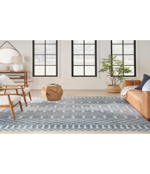 Nourison Astra Machine Washable Blue ASW10 10 ft. X 14 ft. Rectangle Rug