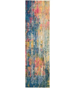Nourison Home Celestial CES09 Blue Yellow 2 ft. 2 in. X 7 ft. 6 in. Area Rug