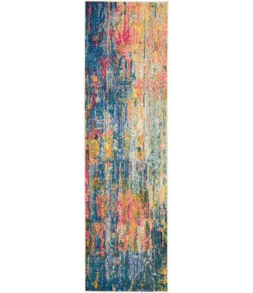 Nourison Celestial Runner Area Rug CES09-Blue/Yellow