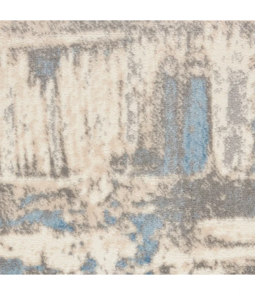 Nourison Solace Area Rug SLA07 Ivory/Grey/Blue 2'3" x 7'3"