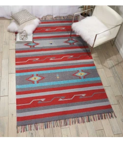 Nourison Home Baja BAJ01 Grey/Red 8 ft. X 10 ft. Area Rug