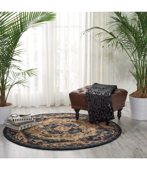 Nourison 2020 Round Area Rug NR206-Midnight