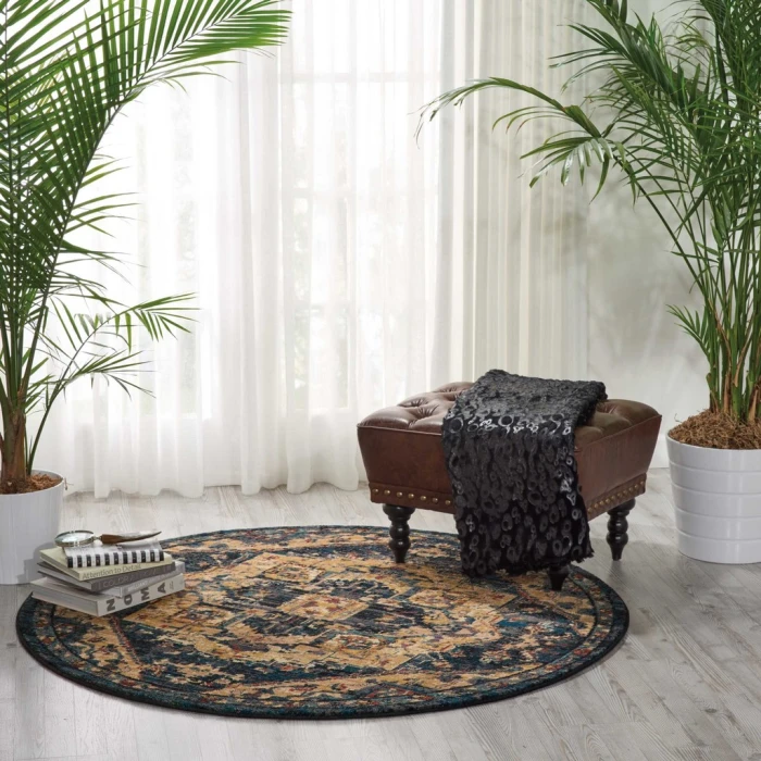 Nourison 2020 Round Area Rug NR206-Midnight