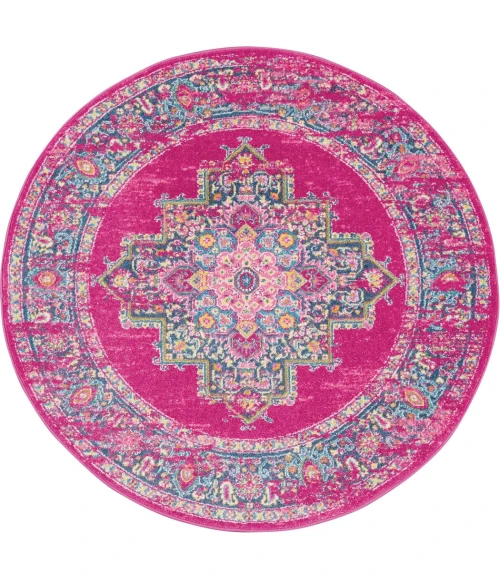 Nourison Passion Round Area Rug PSN03-Fuchsia