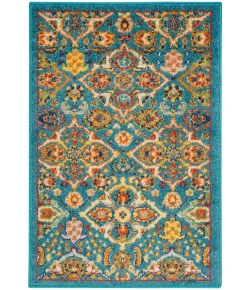 Nourison Home Allur ALR03 Turquoise Ivory 2 ft. X 3 ft. Area Rug