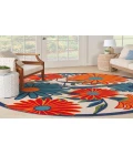 Nourison Aloha Multicolor ALH33 5 ft. 3 in. Round Rug