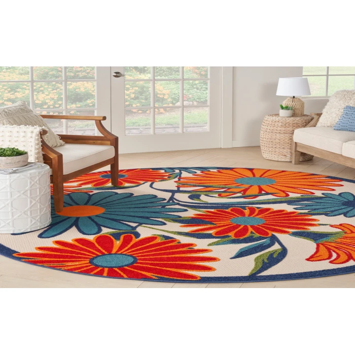 Nourison Aloha Multicolor ALH33 5 ft. 3 in. Round Rug