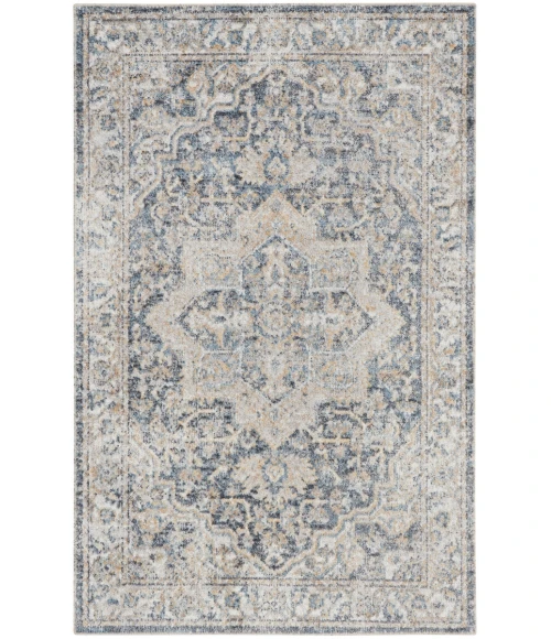 Nourison Astra Machine Washable Area Rug ASW12 Grey/Blue