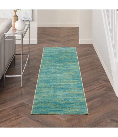 Nourison Home Nourison Essentials Blue Green NRE01 2 ft. 2 in. X 14 ft. Rectangle Rug