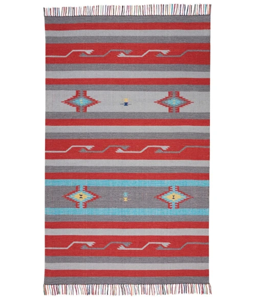 Nourison Baja Area Rug BAJ01-Grey/Red