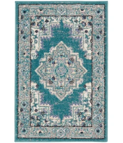 Nourison Home Passion PSN03 Turquoise Grey 1 ft. 10 in. X 2 ft. 10 in. Area Rug