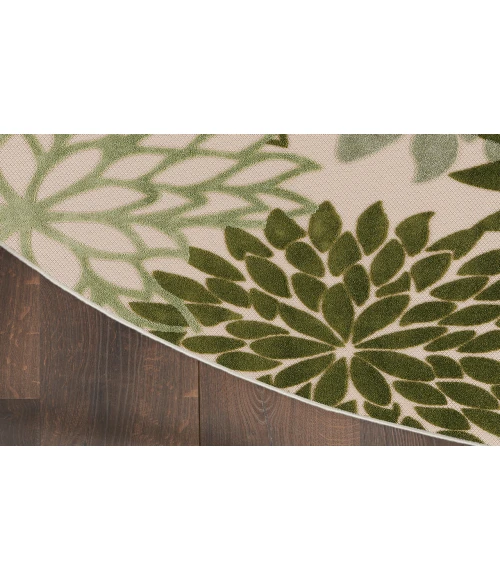 Nourison Aloha Ivory Green ALH05 5 ft. 3 in. Round Rug