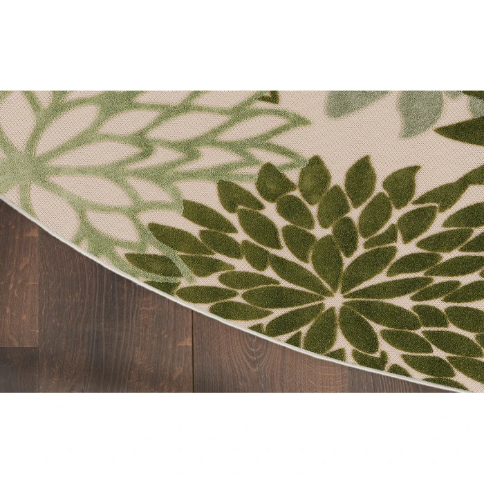 Nourison Aloha Ivory Green ALH05 5 ft. 3 in. Round Rug