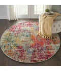 Nourison Celestial Round Area Rug CES13-Pink/Multicolor