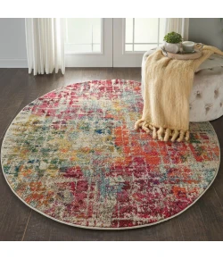 Nourison Home Celestial CES13 Pink Multicolor 5 ft. 3 in. Round Area Rug