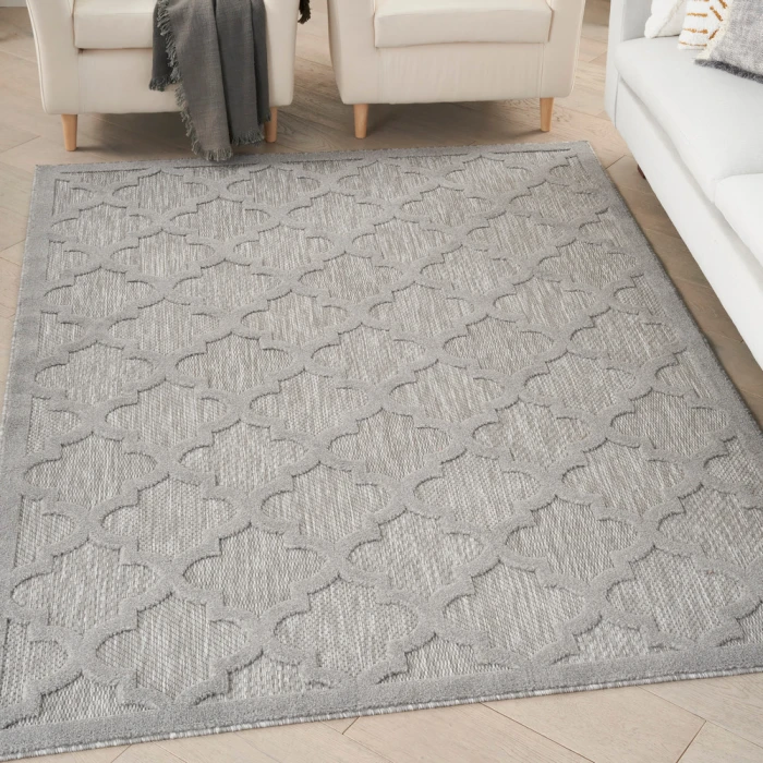 Nourison Easy Care Area Rug NES01 Silver Grey