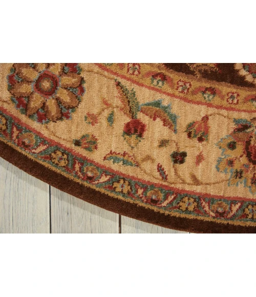 Nourison Living Treasures Round Area Rug LI04-Brown