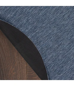 Nourison Home Washable Solutions WSL01 Navy Blue 8 ft. Round Area Rug