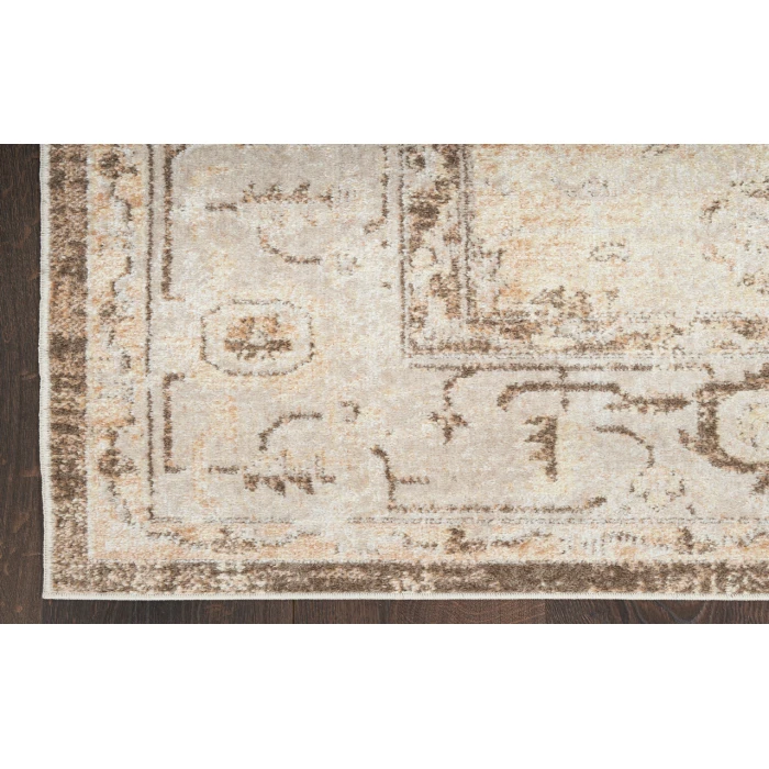 Nourison Astra Machine Washable Beige ASW11 2 ft. 2 in. X 10 ft. Rectangle Rug