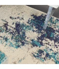Nourison Celestial Area Rug CES02-Ivory/Teal Blue