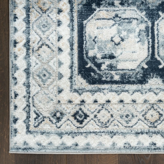 Nourison Dekor Grey Navy DEK01 2 ft. X 4 ft. Rect. Rug