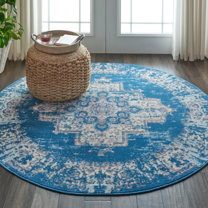 Nourison Grafix Round Area Rug GRF14-Blue