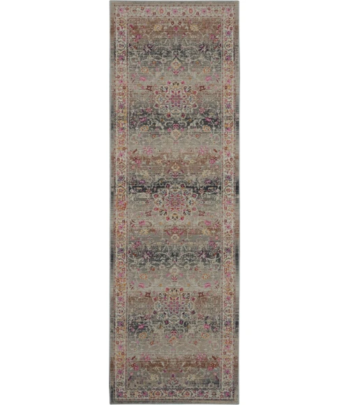 Nourison Vintage Kashan Runner Area Rug VKA01-Grey