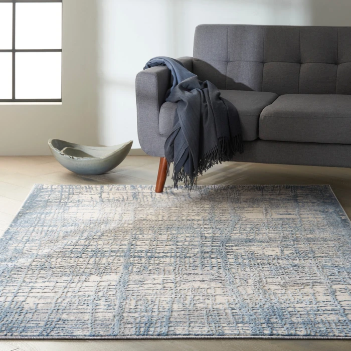 Calvin Klein Rush Area Rug CK950 Ivory Blue