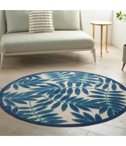 Nourison Home Aloha ALH18 Navy 5 ft. 3 in. Round Area Rug