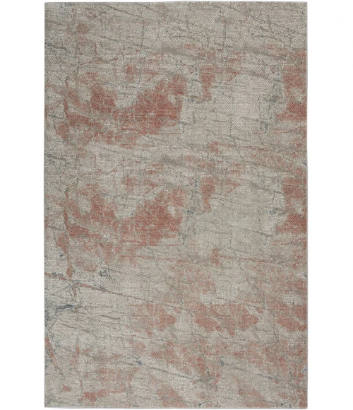 Nourison Rustic Textures Area Rug RUS15-Light Grey/Rust